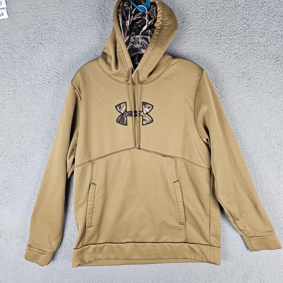 Under Armor Storm Fleece Stacked Hoodie Mens Medium Camo Logo 1279836 - Picture 1 of 11